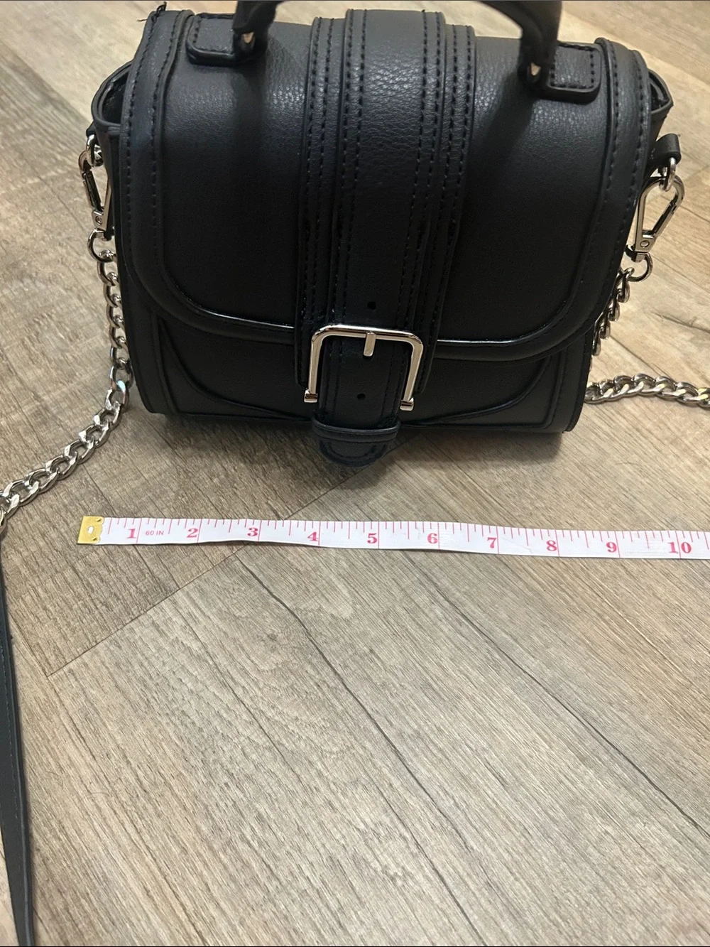 Madden Girl Leather Satchel Crossbody Handbag with Chain Strap